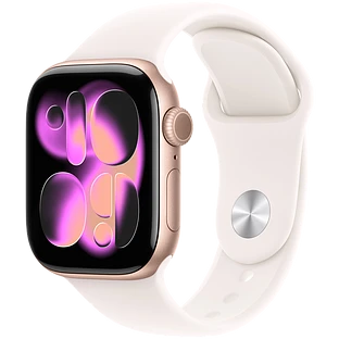 Apple Watch Series 11, GPS, 42mm, Rose Gold Aluminium Case with Light Blush Sport Band - S/M