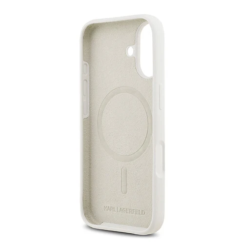 Чехол KARL LAGERFELD для iPhone 17 Liquid Silicone Sketch Karl & Choupette Hard White (MagSafe)