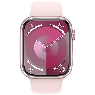 Apple Watch Series 9 GPS, 45 мм, корпус - розовый, спортивный ремешок розового цвета M/L