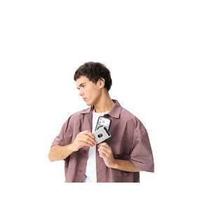 Магнитный кардхолдер uBear Split, эко-кожа, серый