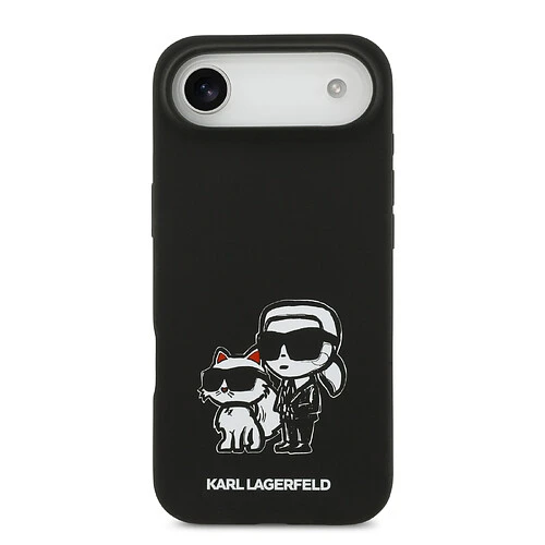Чехол KARL LAGERFELD для iPhone Air Liquid Silicone Sketch Karl & Choupette Hard Black (MagSafe)