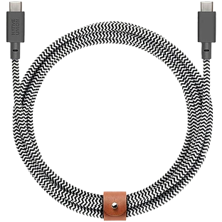 BELT CABLE TYPE-C, кабель зарядный USB-C/USB-C, 240W, длина 2,4 м., цвет: зебра