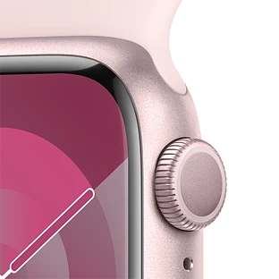 Apple Watch Series 9 GPS, 41 мм, корпус - розовый, спортивный ремешок розового цвета S/M