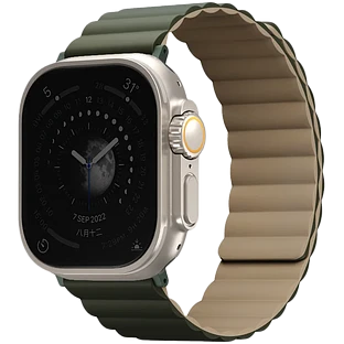 Uniq для Apple Watch 49/45/44/42 mm ремешок Revix reversible Magnetic Green/Tan