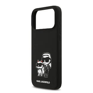 Чехол KARL LAGERFELD для iPhone 17 Pro Liquid Silicone Sketch Karl & Choupette Hard Black (MagSafe)