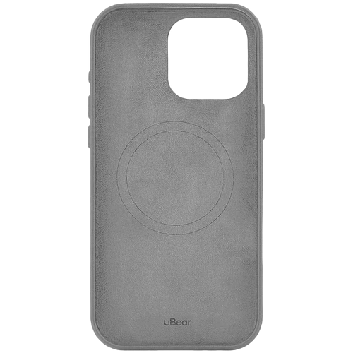 Чехол защитный uBear Capital Case для iPhone 16 Pro Max, натуральная кожа, MagSafe совместимый, серый