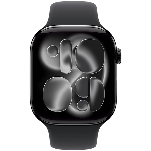 Apple Watch Series 11, GPS, 42mm, Jet Black Aluminium Case with Black Sport Band - S/M