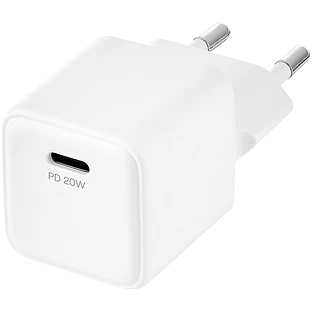 Cетевое зарядное устройство uBear Bridge USB-C, 20 Вт, GaN, белый