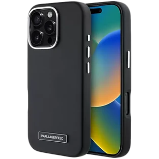 Lagerfeld для iPhone 16 Pro Max чехол PU Grained Full Wrapped & Metal Camera Hard Black (MagSafe)