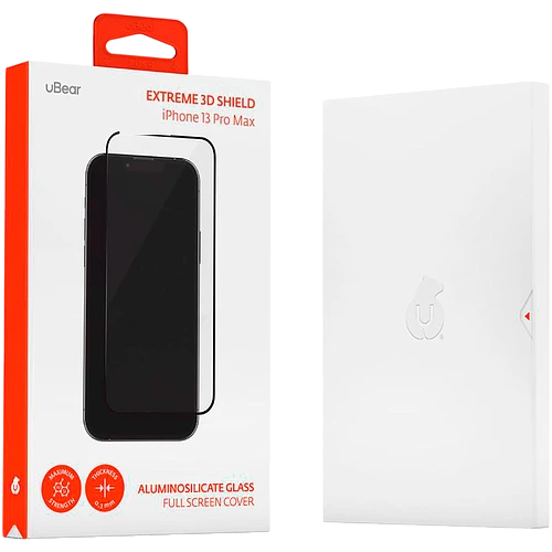 Стекло защитное uBear Extreme 3D Shield для iPhone 13 Pro Max, алюмосиликатное