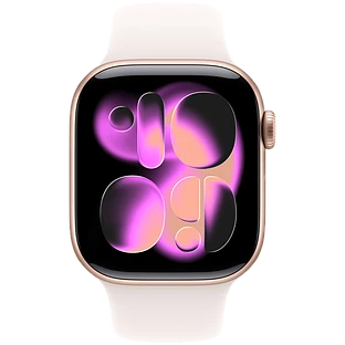 Apple Watch Series 11, GPS, 46mm, Rose Gold Aluminium Case with Light Blush Sport Band - S/M
