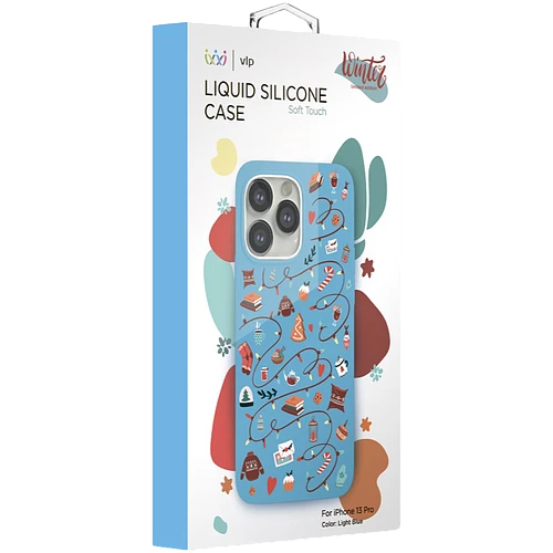 Чехол защитный VLP' Art Collection для iPhone 13 Pro  Winter  голубой