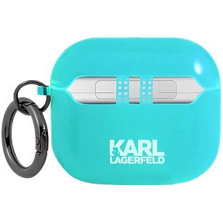 Чехол Lagerfeld для Airpods 3 TPU FLUO with ring Choupette Transp Blue