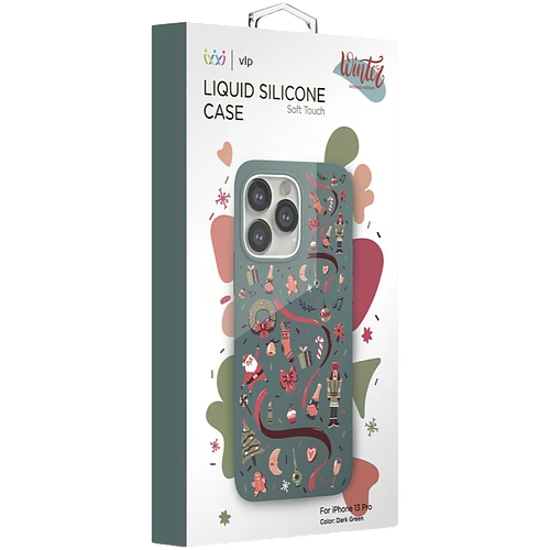 Чехол защитный ''vlp'' Art Collection для iPhone 13 Pro  Winter  темно-зеленый