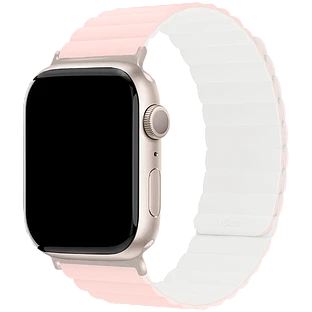 Ремешок uBear Mode для Apple Watch S/M (38, 40, 41 мм), силиконовый, розовый/бежевый 