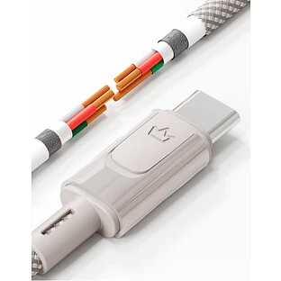 Кабель VLP Force Line 100W USB-C + USB-C, 1.2м, натуральный титан