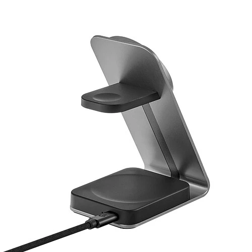 Беспроводное зарядное устройство uBear Level Ultra, 25Вт, с поддержкой MagSafe, Qi2, серый