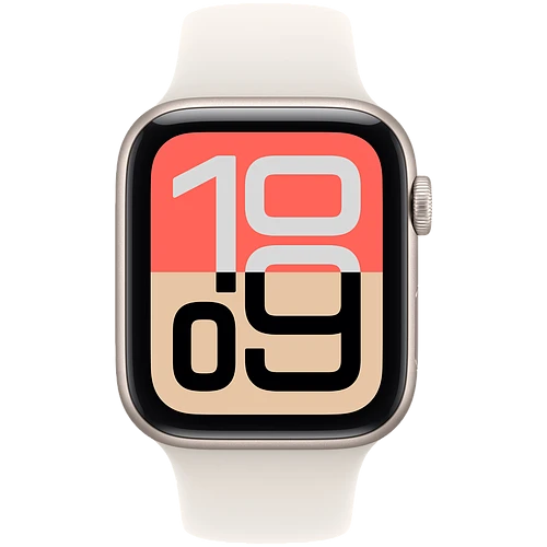 Apple Watch SE 3, GPS, 44mm, Starlight Aluminium Case with Starlight Sport Band - S/M