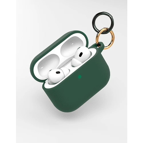 Чехол силиконовый VLP Charm Case для AirPods Pro 3, темно-зеленый