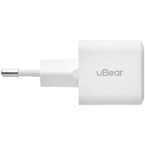 Cетевое зарядное устройство uBear Bridge USB-C, 20 Вт, GaN, белый