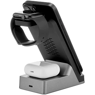 Беспроводное зарядное устройство 3в1 Rocket Stand, черный