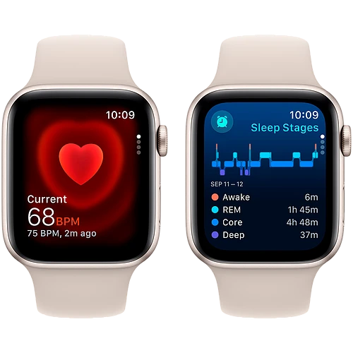 Apple Watch SE 2 (2024) GPS 44mm Starlight Aluminum Case with Starlight Sport Band - M/L