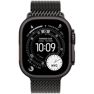 Apple Watch Ultra 3, GPS + Cellular, 49mm, Black Titanium Case with Black Titanium Milanese Loop - M
