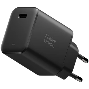 FAST GAN CHARGER 45W-BLACK-EU, СЗУ 45W,  разъёмы USB-C . Цвет: чёрный
