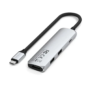 Адаптер Satechi 4-in-1 USB-C Slim Multiport Adapter with 4K HDMI and Fast Data Transfer - Серебристый