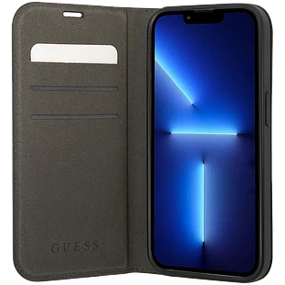 Guess для iPhone 14 Pro чехол PU Croco Metal logo Booktype Black
