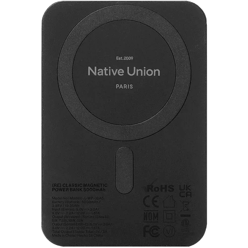 Внешний аккумулятор NATIVE UNION (Re) Classic Power Bank Magnetic Qi2, 5000mAh, цвет: синий