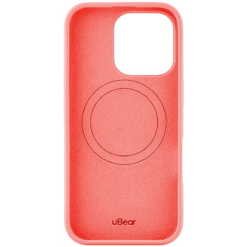 Чехол защитный uBear Touch Mag Case для iPhone 16 Pro, MagSafe совместимый, силикон, софт-тач, коралловый