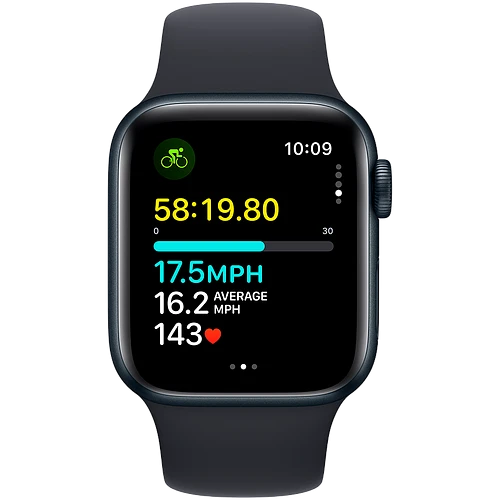 Apple Watch SE 2 (2023) GPS 40mm Midnight Aluminum Case with Midnight Sport Band - M/L