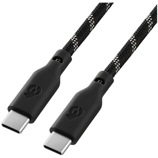 Кабель зарядный uBear Trend Cable USB-C/USB-C 1.2м, 60W, Черно-бежевый