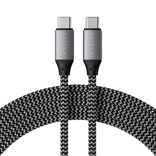 Кабель Satechi USB-C to USB-C 100W Charging Cable, Space Gray, 2м
