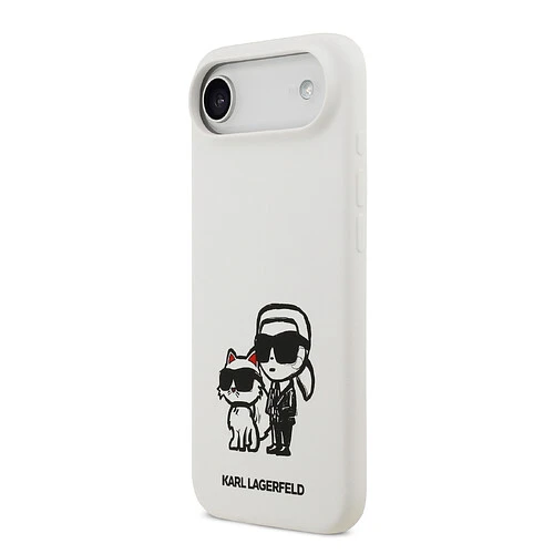 Чехол KARL LAGERFELD для iPhone Air Liquid Silicone Sketch Karl & Choupette Hard White (MagSafe)