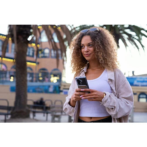 Магнитный кардхолдер uBear Fold Find My, эко-кожа, серый