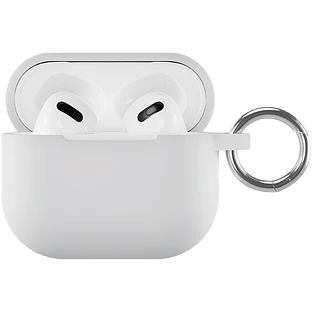 Чехол силиконовый VLP для AirPods 3 (2021),с кольцом, Soft Touch, белый