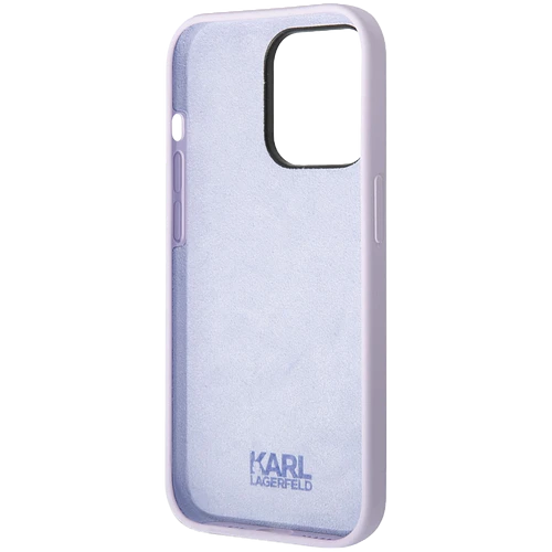 Lagerfeld для iPhone 14 Pro чехол Liquid silicone NFT Karl Ikonik Hard Purple