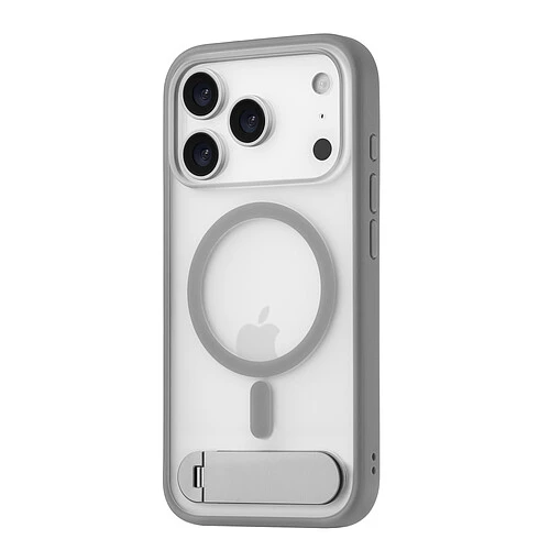 Чехол защитный uBear Stand 360° Mag Case для iPhone 17 Pro, MagSafe совместимый, силикон, софт-тач, серый