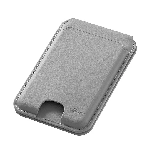 Магнитный кардхолдер uBear Fold Find My, эко-кожа, серый