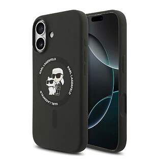 Чехол KARL LAGERFELD для iPhone 17 Liquid Silicone NFT Karl & Choupette Hard Black (MagSafe)