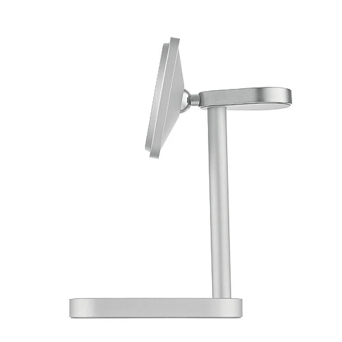 Беспроводное зарядное устройство uBear Evoke, 3-в-1, MagSafe совместимое, Qi2, цвет: серебро