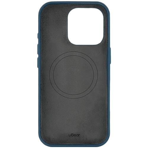 Чехол защитный uBear Capital Case для iPhone 16 Pro, натуральная кожа, MagSafe совместимый, синий
