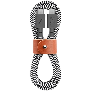 BELT CABLE TYPE-C, кабель зарядный USB-C/USB-C 60W длина 1 2 м. цвет: зебра