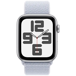 Apple Watch SE 2 (2024) GPS 44mm Silver Aluminium Case with Blue Cloud Sport Loop Band