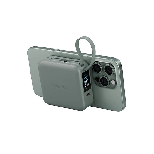 Аккумулятор внешний Energea MagPac MINI Plus, 10000 mAh Magnetic wireless 15W + С 20W +2 C cables and Display Sage