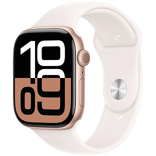 Apple Watch Series 10 GPS 46mm Rose Gold Aluminum Case with Light Blush Sport Band - S/M