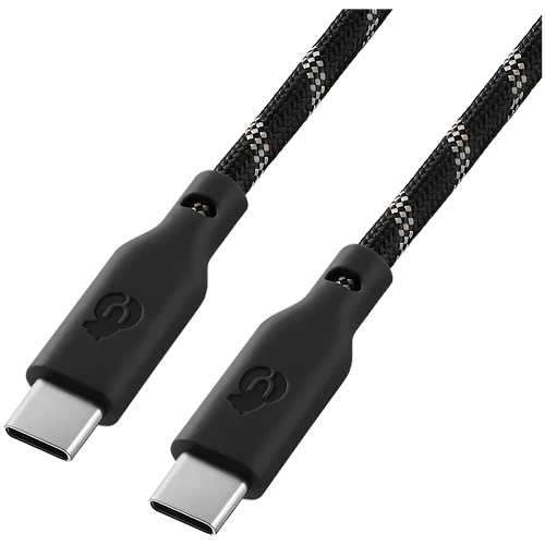 Кабель зарядный uBear Trend Cable USB-C/USB-C 1.2м, 60W, Черно-бежевый