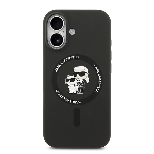 Чехол KARL LAGERFELD для iPhone 17 Liquid Silicone NFT Karl & Choupette Hard Black (MagSafe)